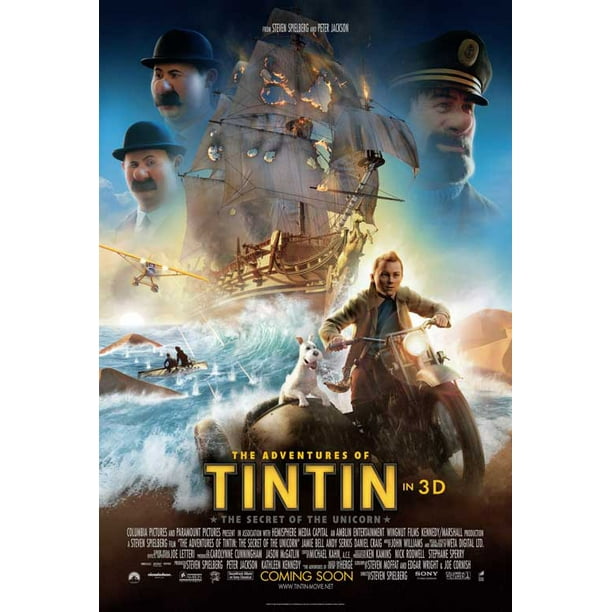 THE ADVENTURES OF TIN TIN TEXTLESS MOVIE POSTER FILM A4 A3 ART PRINT CINEMA
